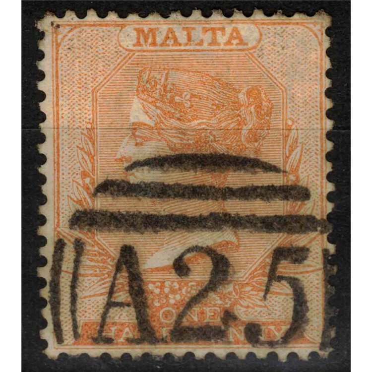 MALTA 1882 Effigie della Regina Vittoria (½p giallo bistro) us
