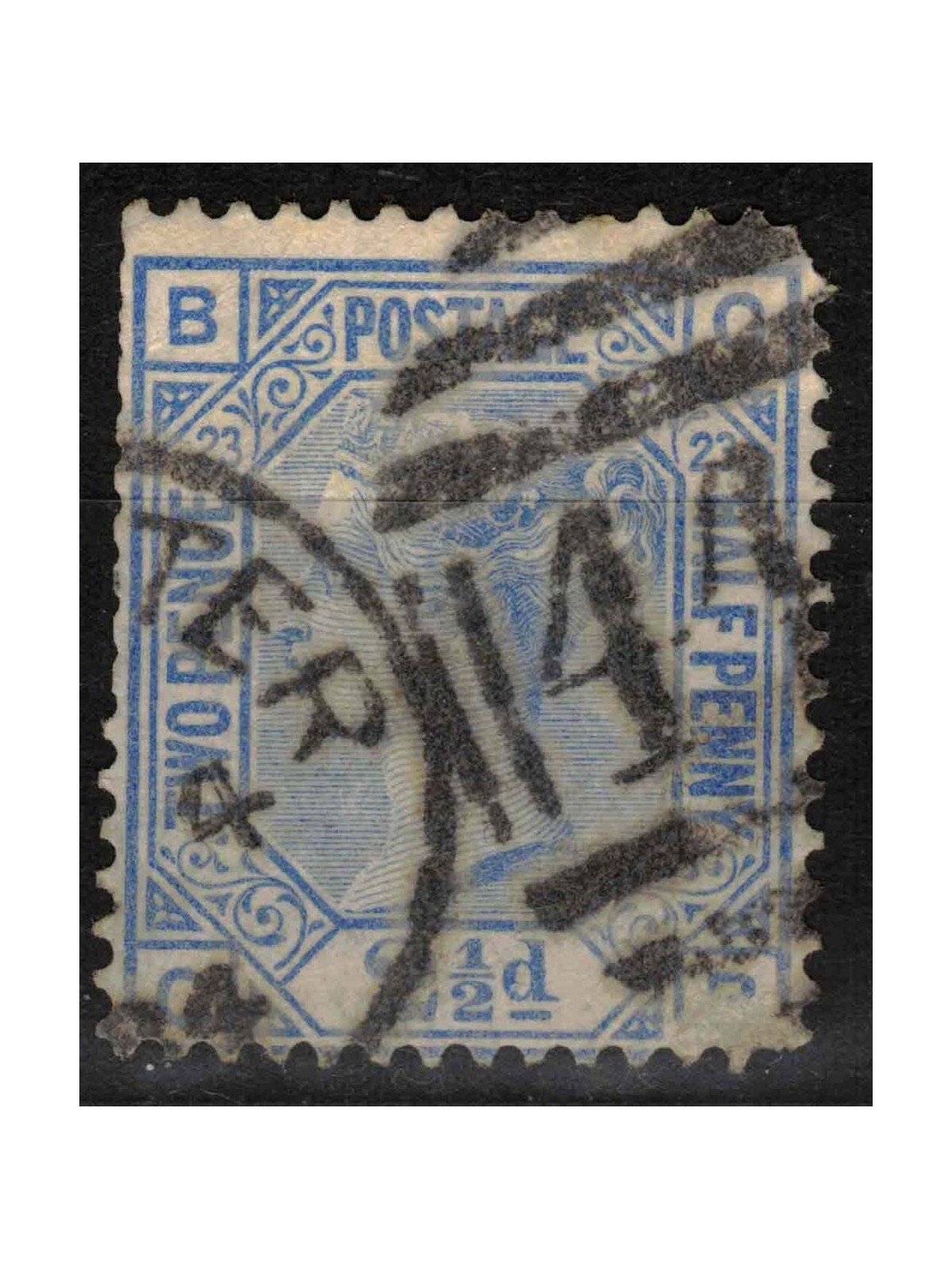 GRAN BRETAGNA 1875-80 Regina Vittoria (2½p azzurro) us