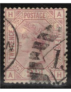 GRAN BRETAGNA 1875-80 Regina Vittoria (2½p rosa carminio) us
