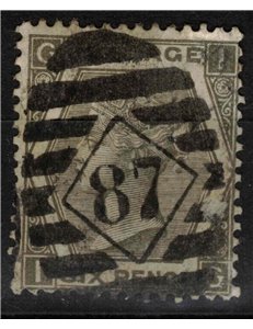 GRAN BRETAGNA 1872-73 Regina Vittoria (6p grigio) us