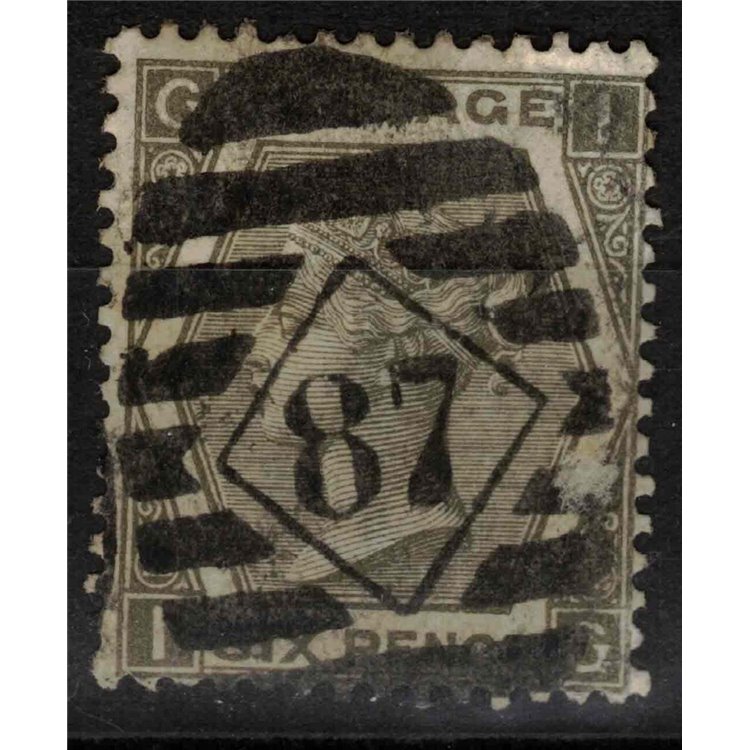 GRAN BRETAGNA 1872-73 Regina Vittoria (6p grigio) us