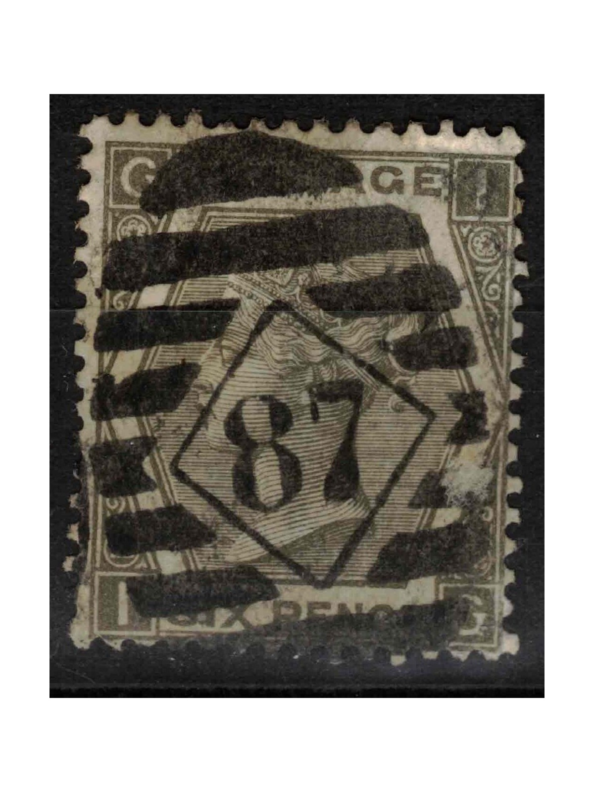 GRAN BRETAGNA 1872-73 Regina Vittoria (6p grigio) us