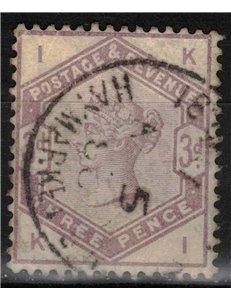 GRAN BRETAGNA 1884 Effigie della Regina Vittoria (3p violetto) us