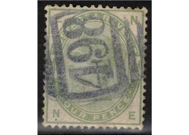 GRAN BRETAGNA 1884 Effigie della Regina Vittoria (4p verde) us