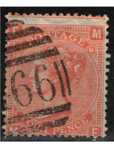 GREAT BRITAIN 1862 Queen Victoria (4p orange) us