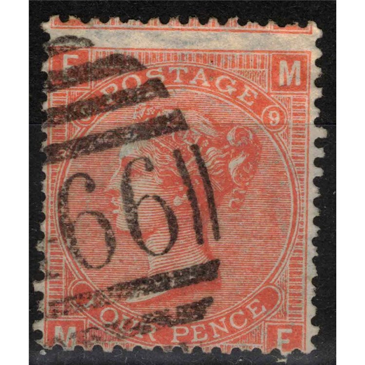 GREAT BRITAIN 1862 Queen Victoria (4p orange) us