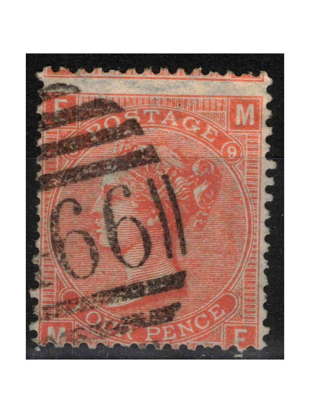 GREAT BRITAIN 1862 Queen Victoria (4p orange) us
