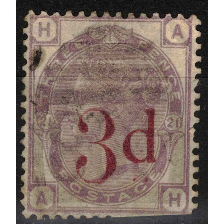 GREAT BRITAIN 1883 Effigy of Queen Victoria (3d on 3p violet) us