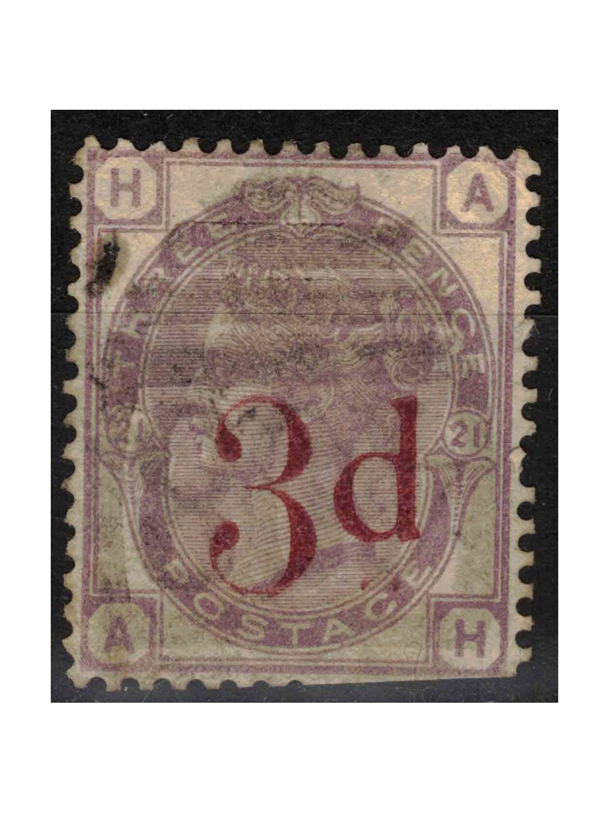 GREAT BRITAIN 1883 Effigy of Queen Victoria (3d on 3p violet) us