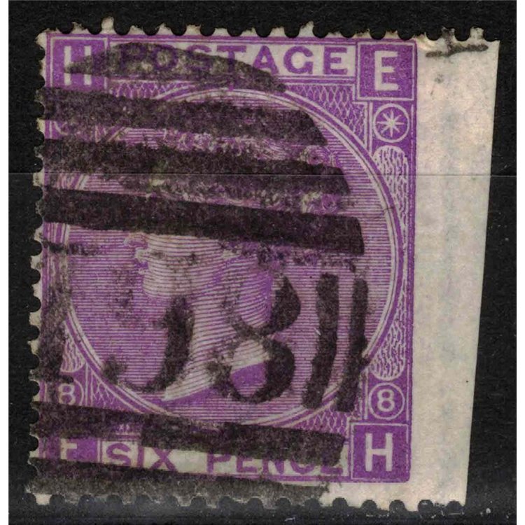 GREAT BRITAIN 1867-80 Queen Victoria (6p violet without -) us (nd dx)