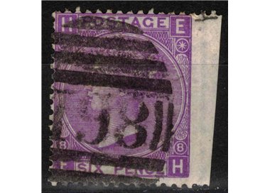GREAT BRITAIN 1867-80 Queen Victoria (6p violet without -) us (nd dx)