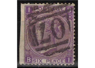 GREAT BRITAIN 1867-80 Queen Victoria (6p violet without -) us (nd sx)