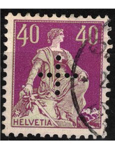 SVIZZERA 1937 Servizio (Croce perforata) 40c lilla e bistro us
