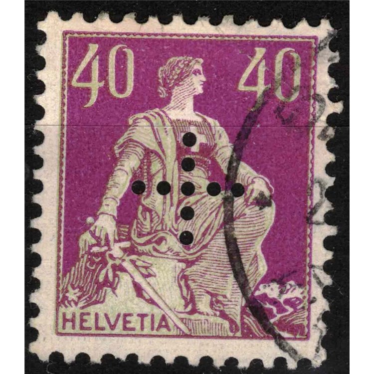 SWITZERLAND 1937 Service (Perforated Cross) 40c lilac and bistre us