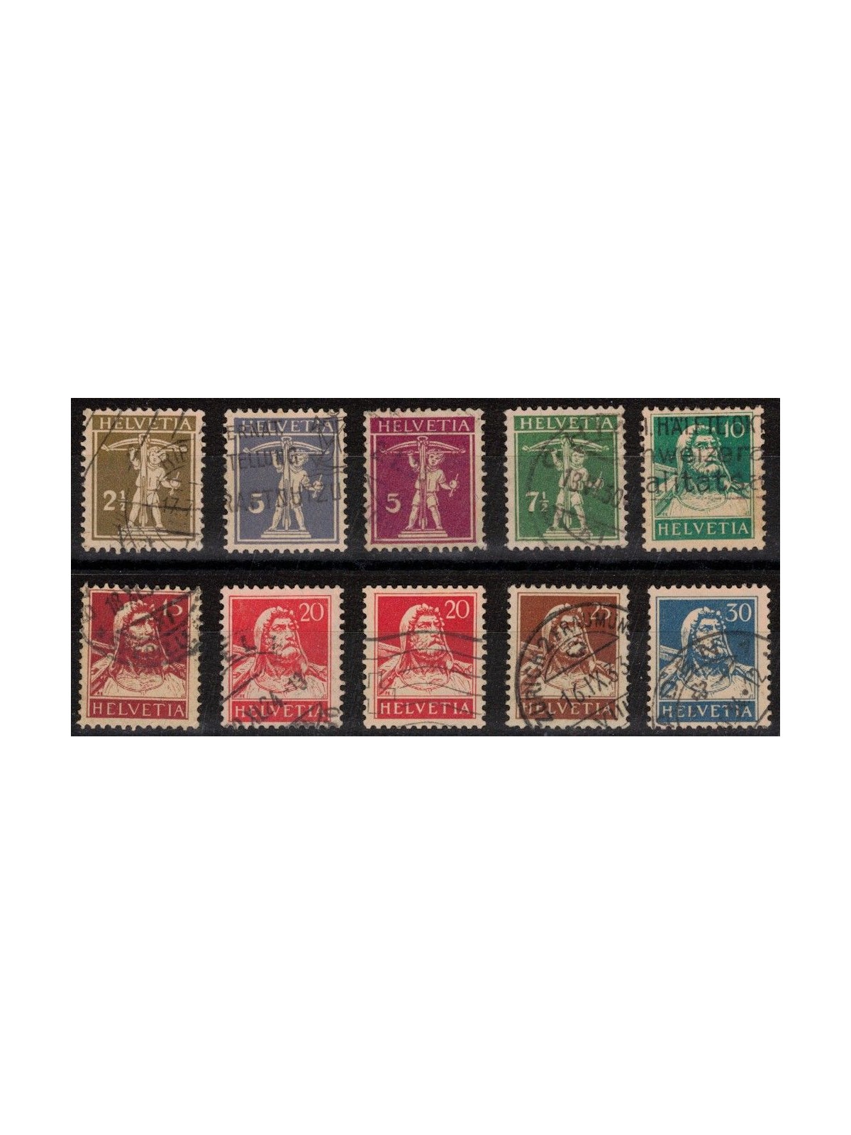 SVIZZERA 1924-28 Soggetti vari 10v us