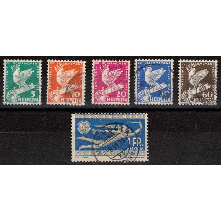 SWITZERLAND 1932 Disarmament Conference 6v used
