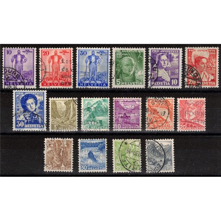 SVIZZERA 1936 Annata completa 16v us