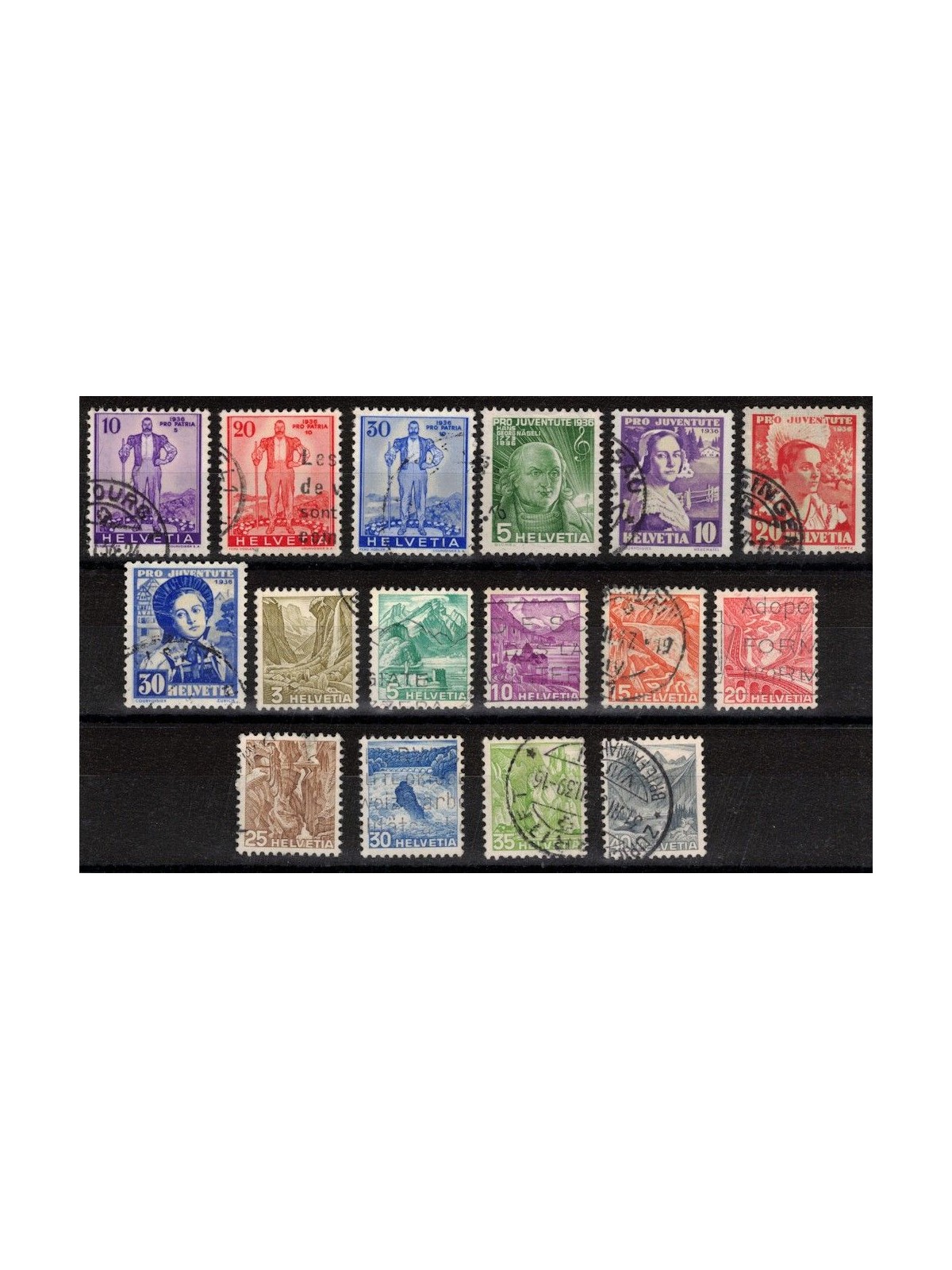 SVIZZERA 1936 Annata completa 16v us