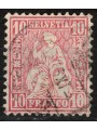 SWITZERLAND 1867-78 Helvetia seated 10 centimes pink used
