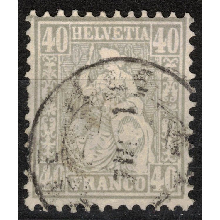SWITZERLAND 1867-78 Helvetia seated 40 centimes grey us