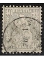 SVIZZERA 1867-78 Helvetia seduta 40 centesimi grigio us