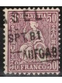 SVIZZERA 1867-78 Helvetia seduta 50 centesimi lilla us