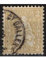 SWITZERLAND 1881 Helvetia seated 2 centimes bistro used