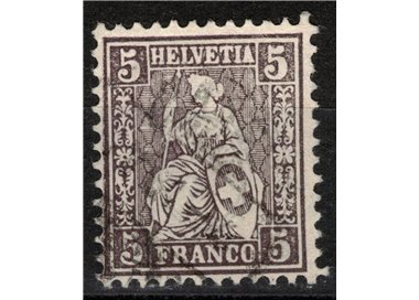 SWITZERLAND 1881 Helvetia seated 5 centimes brown lilac used