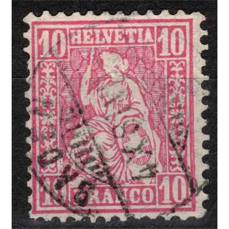 SVIZZERA 1881 Helvetia seduta 10 centesimi rosa us