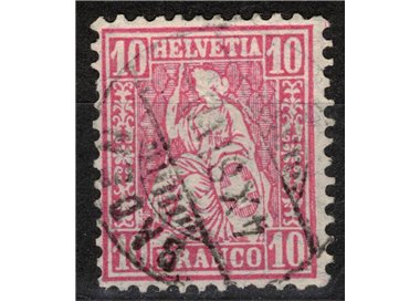 SWITZERLAND 1881 Helvetia seated 10 centimes pink used