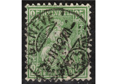 SVIZZERA 1881 Helvetia seduta 25 centesimi verde us