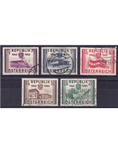 AUSTRIA 1955 Anniversario Seconda Repubblica 5v us