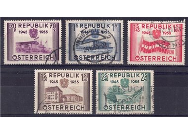 AUSTRIA 1955 Anniversary Second Republic 5v us