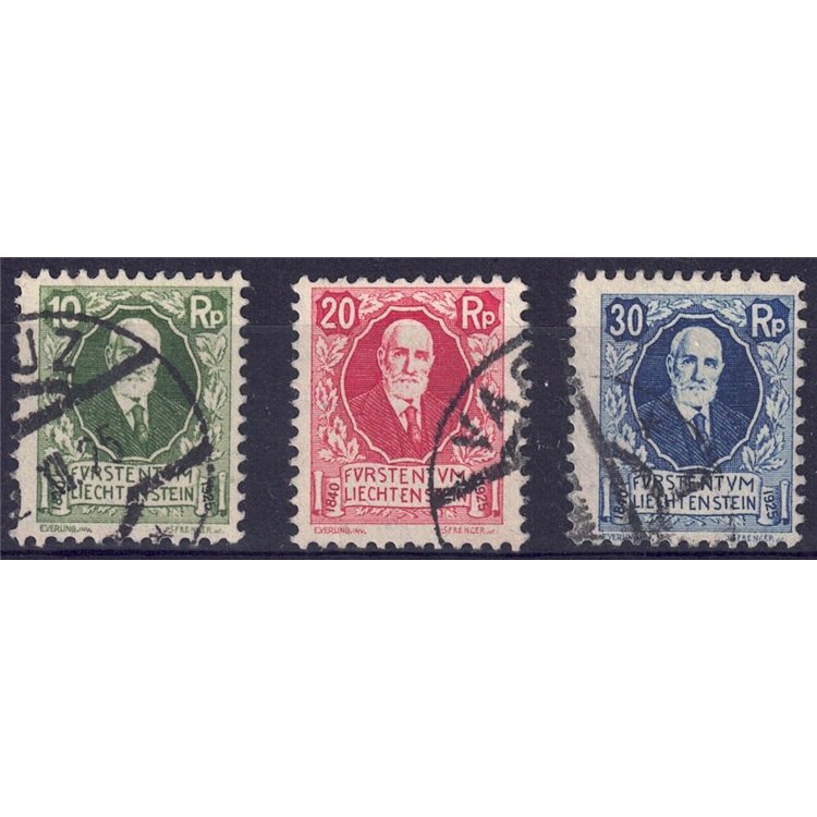 LIECHTENSTEIN 1925 Compleanno del Principe Giovanni II 3v us