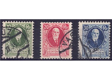 LIECHTENSTEIN 1925 Birthday of Prince John II 3v us