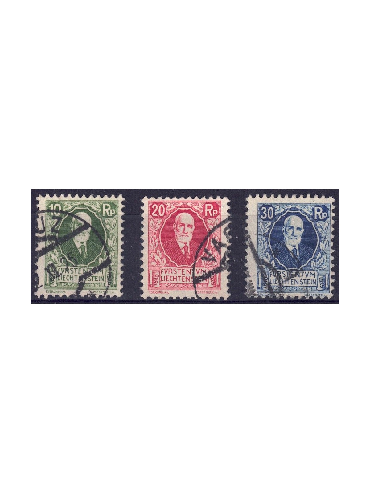 LIECHTENSTEIN 1925 Compleanno del Principe Giovanni II 3v us