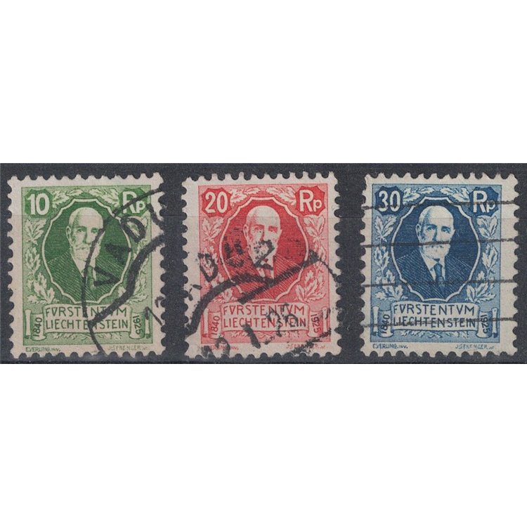 LIECHTENSTEIN 1925 Compleanno del Principe Giovanni II 3v us