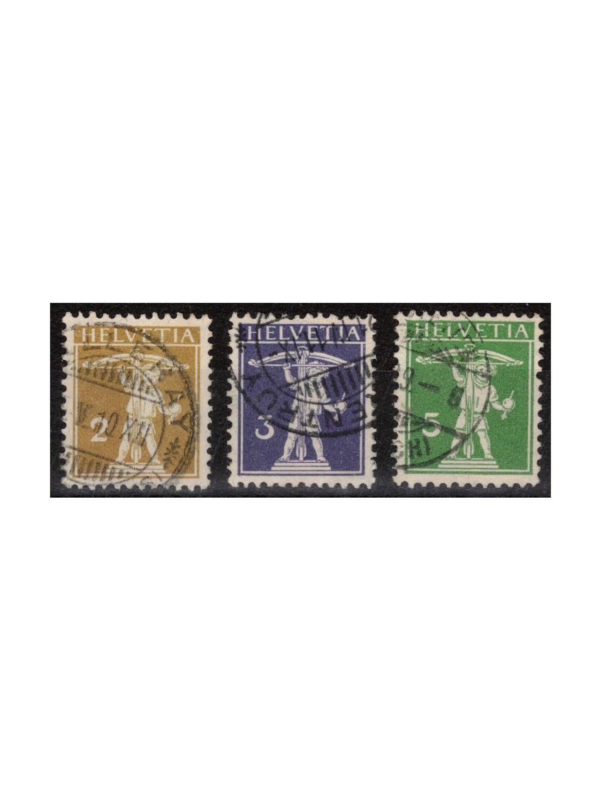 SWITZERLAND 1909 Walter Tell 3v us