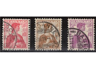 SVIZZERA 1909 Helvetia 3v us