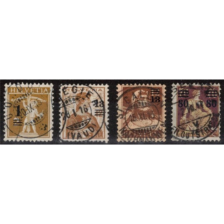 SWITZERLAND 1915 Ordinary series overprinted 4v us