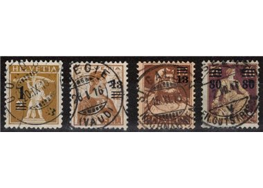 SWITZERLAND 1915 Ordinary series overprinted 4v us