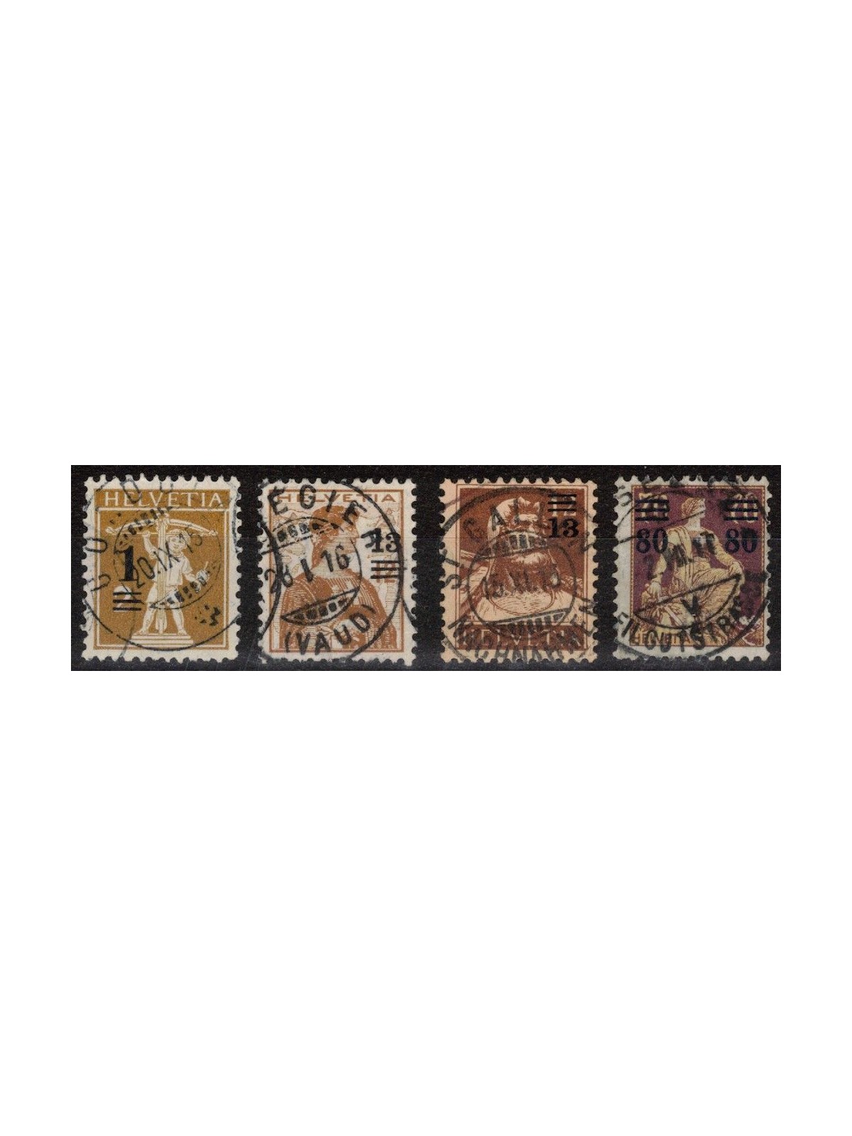 SWITZERLAND 1915 Ordinary series overprinted 4v us