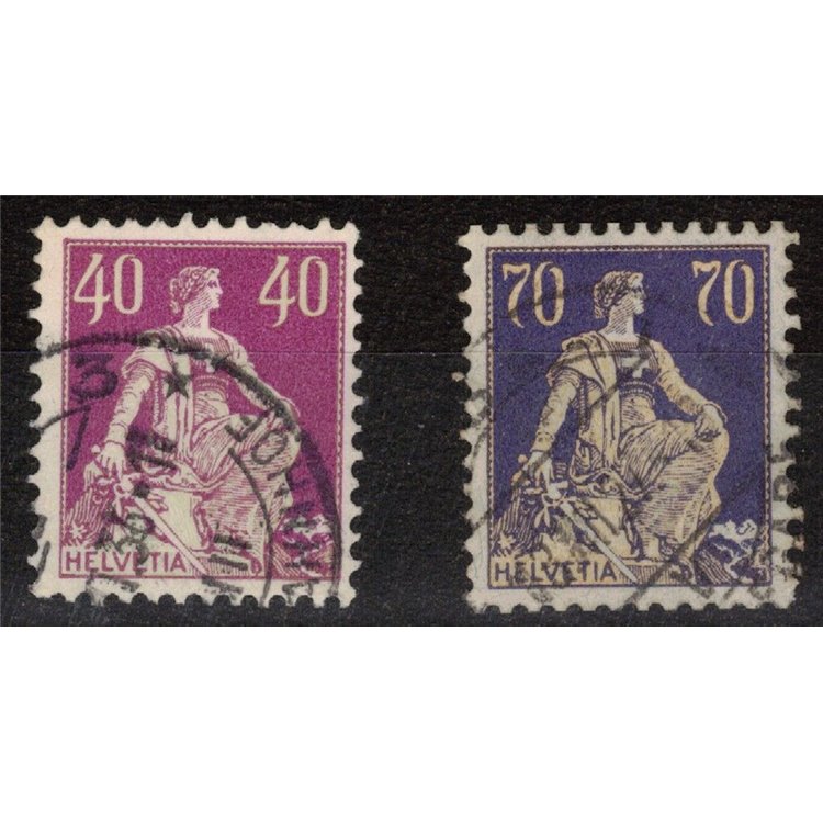 SVIZZERA 1924-25 Helvetia seduta 2v us