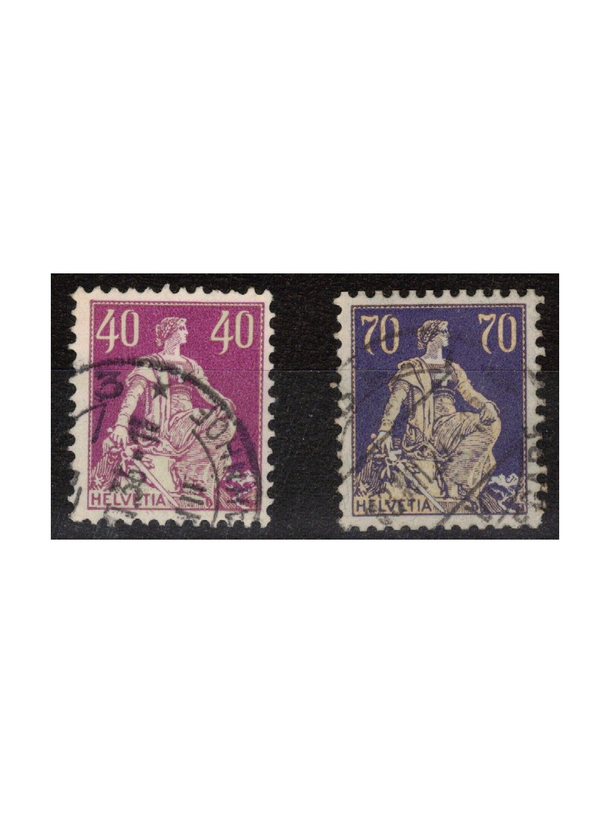 SWITZERLAND 1924-25 Helvetia sitting 2v us