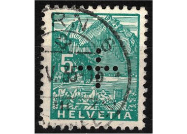 SWITZERLAND 1937 Service (Perforated Cross) 5c green blue us