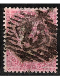 GRAN BRETAGNA 1855-57 Regina Vittoria (4p rosa su bianco) us
