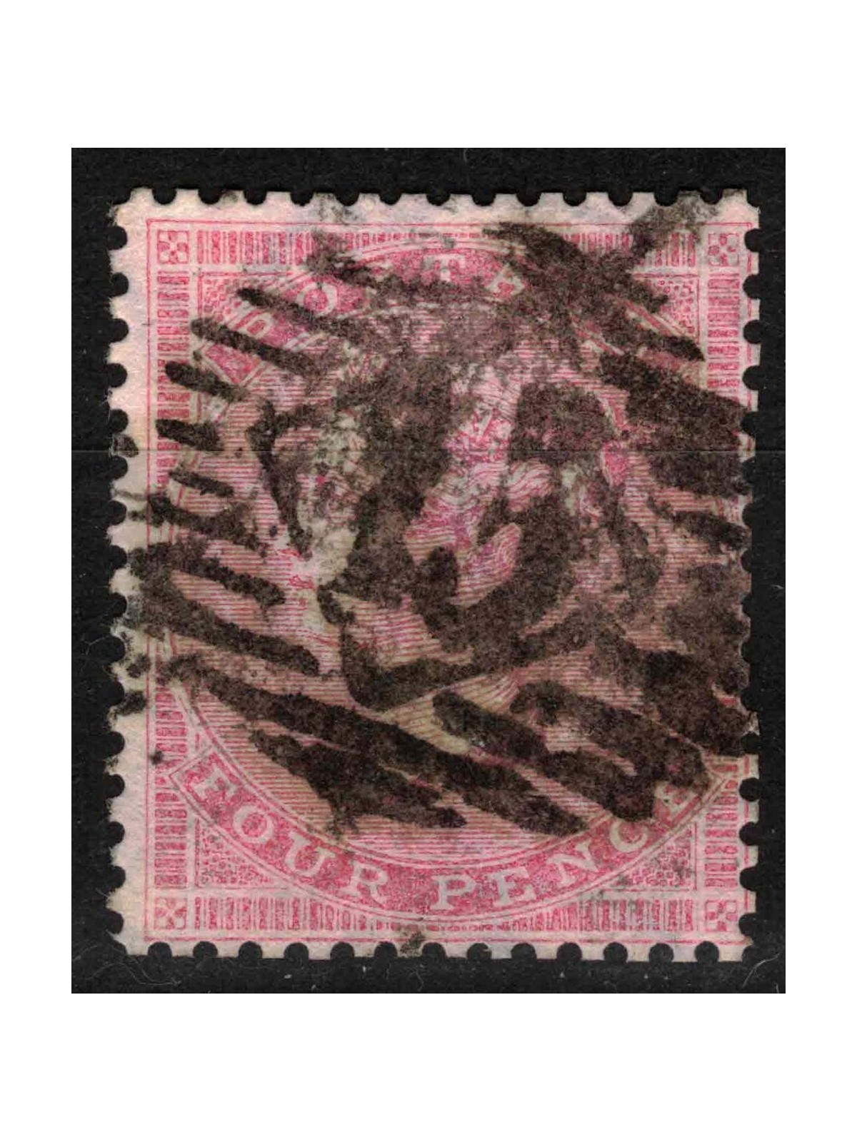 GREAT BRITAIN 1855-57 Queen Victoria (4p pink on white) us