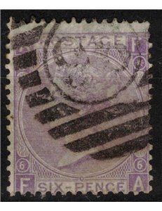 GREAT BRITAIN 1867-80 Queen Victoria (6p violet) us