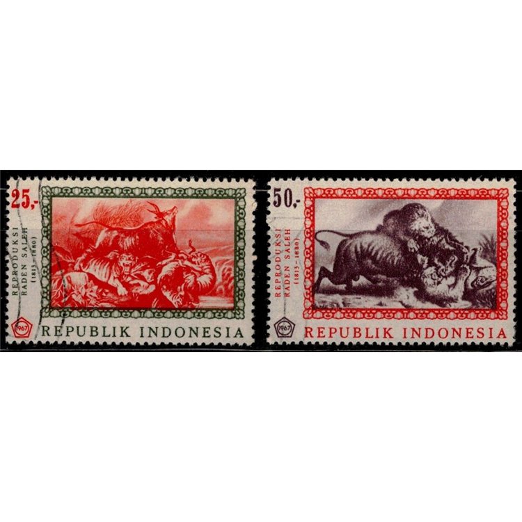 INDONESIA 1967 Quadri di Raden Saleh 2v us