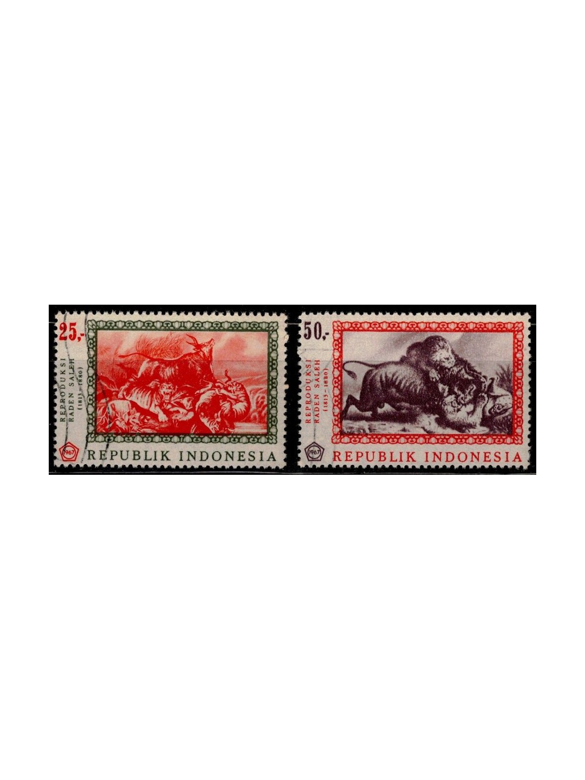 INDONESIA 1967 Quadri di Raden Saleh 2v us